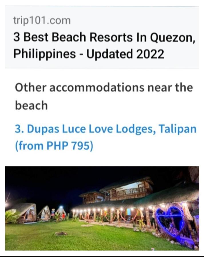 Dupas Luce Love Lodges Talipan Zewnętrze zdjęcie